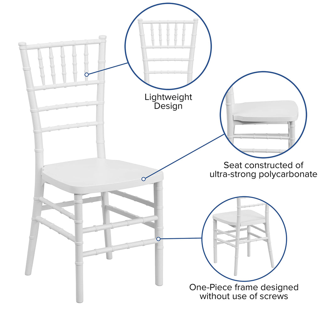 Hercules Premium Resin Stacking Chiavari Chair, White