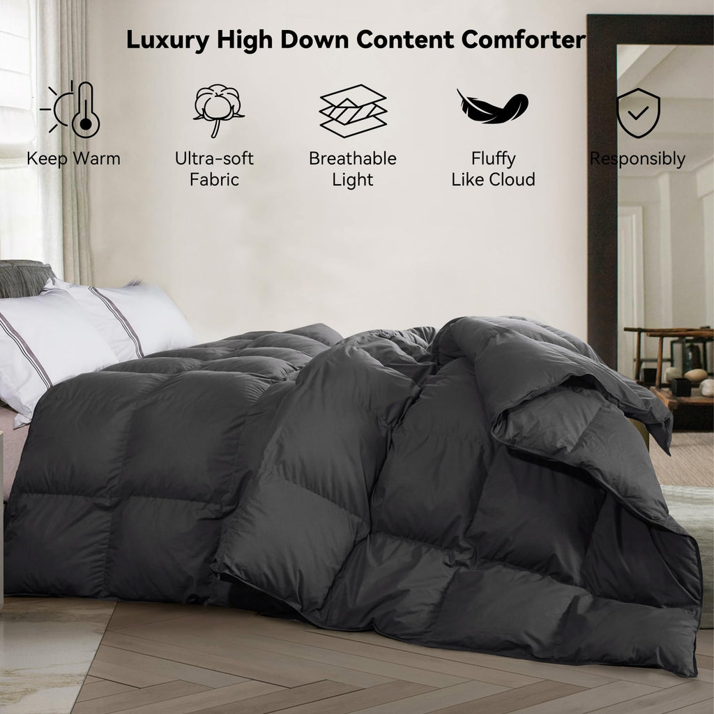Premium Down Comforter, Dark Grey Duvet Insert All Season