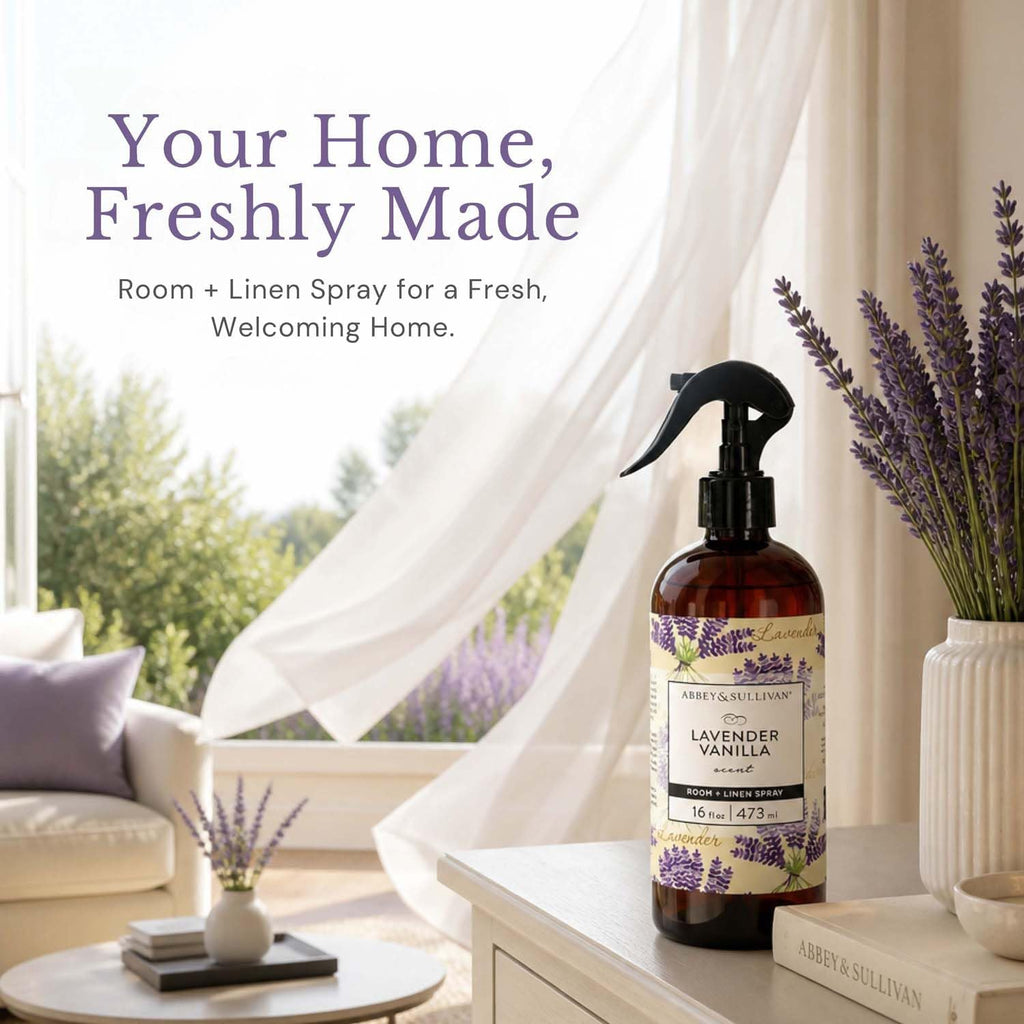 Linen Spray, Lavender Vanilla, Fabric Freshener and Odor Eliminator, 16 oz - Set of 2
