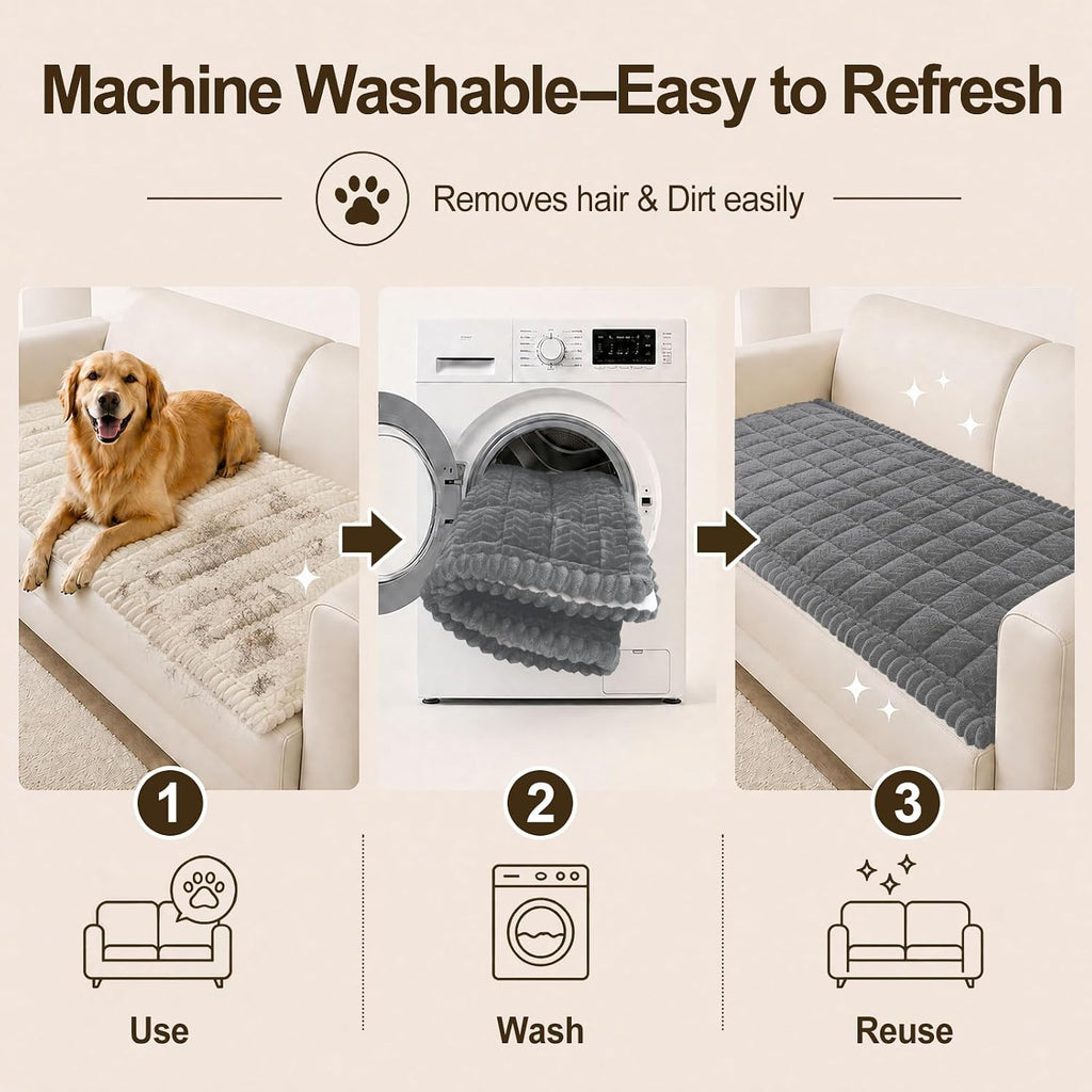 Couch Cover for Dogs, Non-Slip Plush Thick Pet Couch Protector