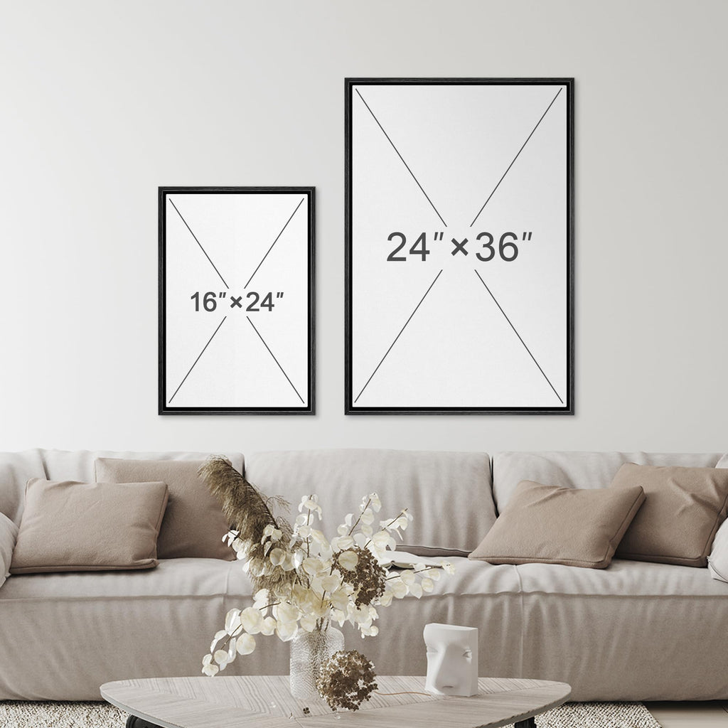 Framed Canvas Print Wall Art Set Mid-Century Forest Fern Leaf Collage Abstract Shapes Illustration Modern Art