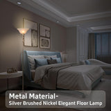 Torchiere Floor Lamps, Standing Lamp with White Alabaster Glass Shade, Corner Floor Lamp Pole Lamp - Elegant Floor Lamps