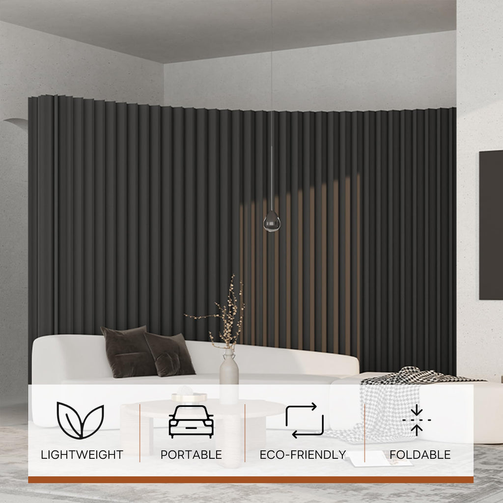 Folding Paper Room Divider, Retractable Accordion Privacy Screen, Portable Room Partition Wall, Foldable Decorative