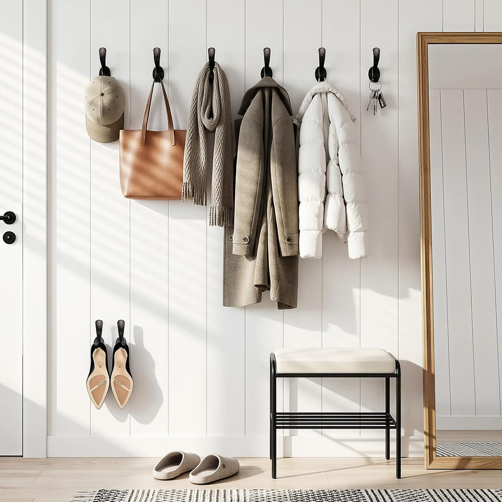 Coat Hooks Heavy Duty - Anti-Rust Oil Rubbed Bronze Towel Hook Decorative Wall Hooks for Hanging Towel, Robe, Scarf