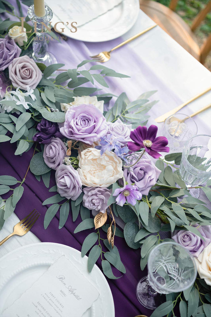 Purple Artificial Flower Garland Wedding Arch 6 FT