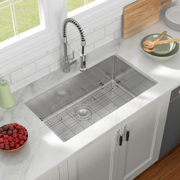 30 inch Undermount Kitchen Sink 30"x19" Kitchen Sink 16 Gauge Stainless Steel Single Bowl Under Modern Under Counter