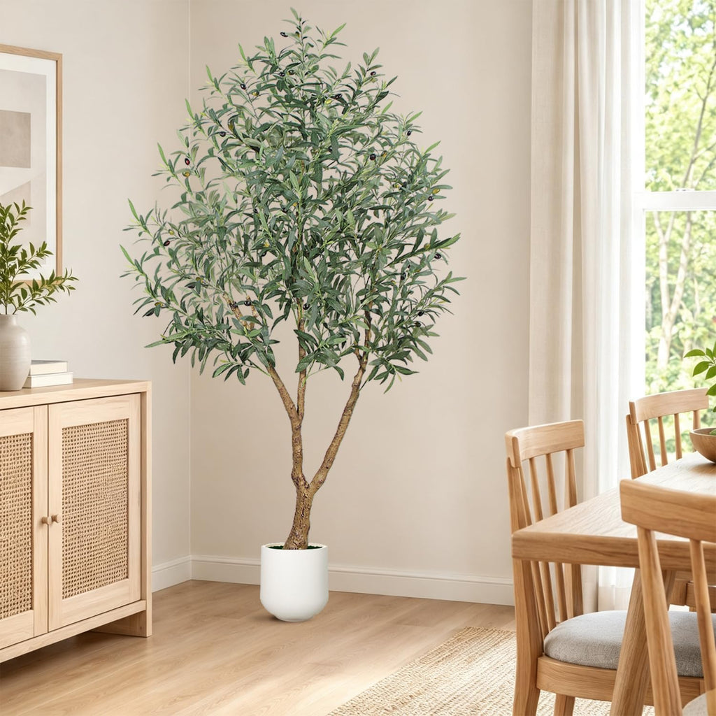 6FT Olive Trees Artificial Indoor - Fake Olive Tree Artificial Plants Indoor Fake Trees with Lifelike Fruits and