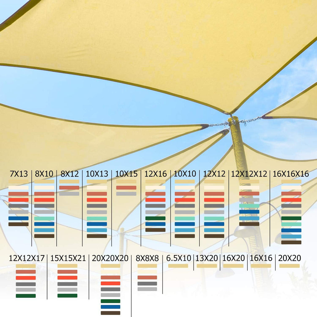 Shade Sail 14'X18' Rectangle Sand Breathable UV Block Outdoor Canopy for Backyard Patio Pergola Garden Deck(We Make