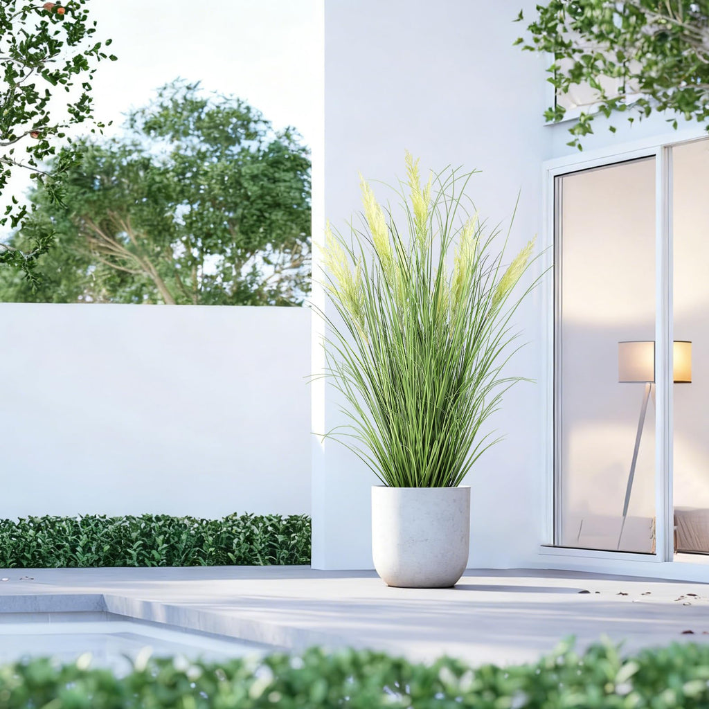 5ft/59in Artificial Plants Outdoor Indoor, Fake Onion Grass In Pot