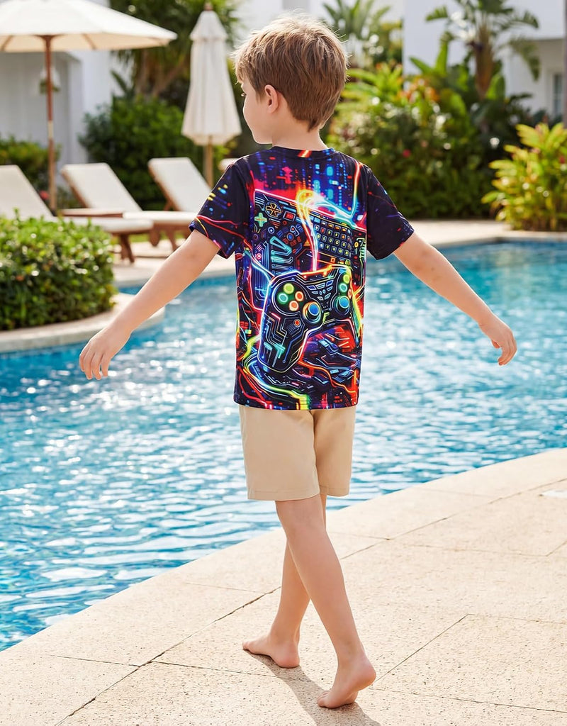 Boys Shirts 2 Pack 3D Graphic T Shirts Short Sleeve