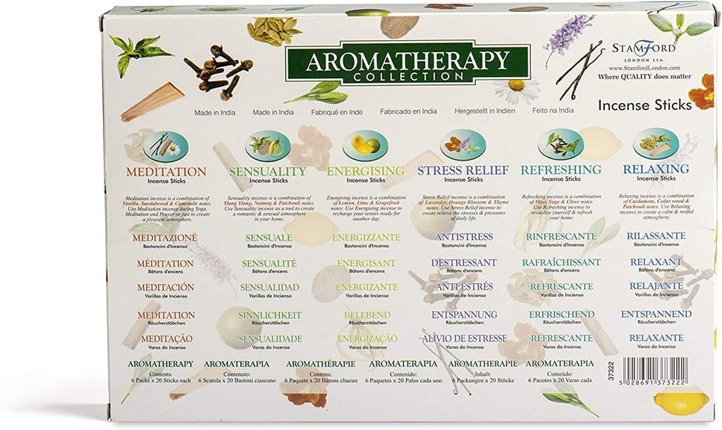 Sticks of Stamford Premium Aromatherapy Hex Range Incense Sticks - Relaxing, Stress Relief, Meditation - Set of 120