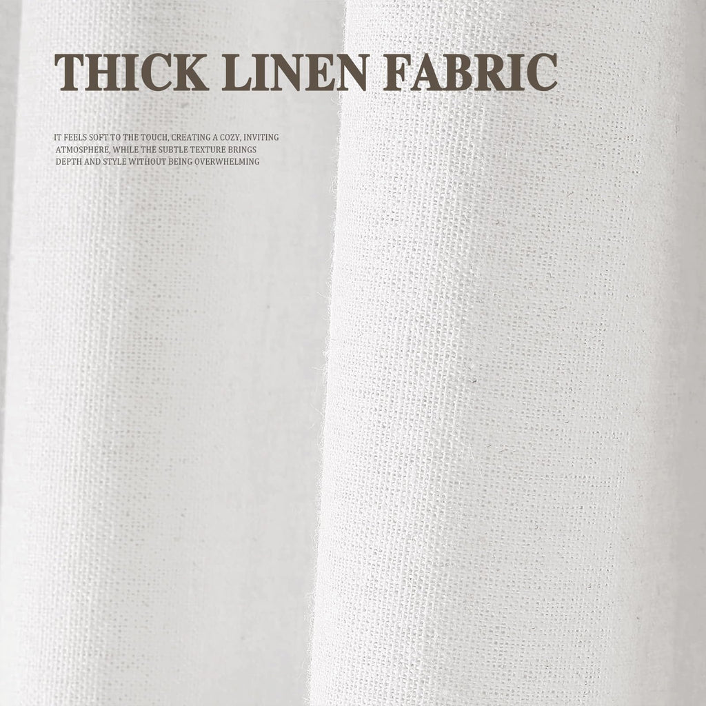 Farmhouse Ruffle Linen White 72" W x 75" L
