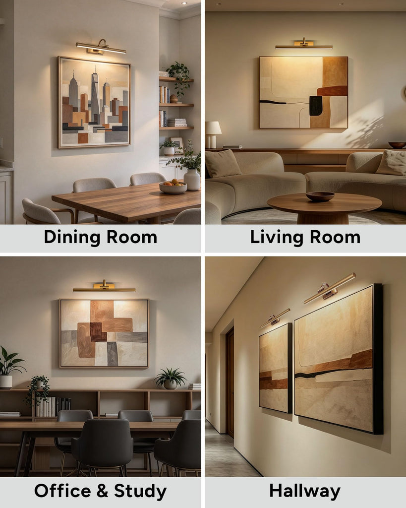 15.6" Battery Operated Picture Light for Wall Art, Brass Finish