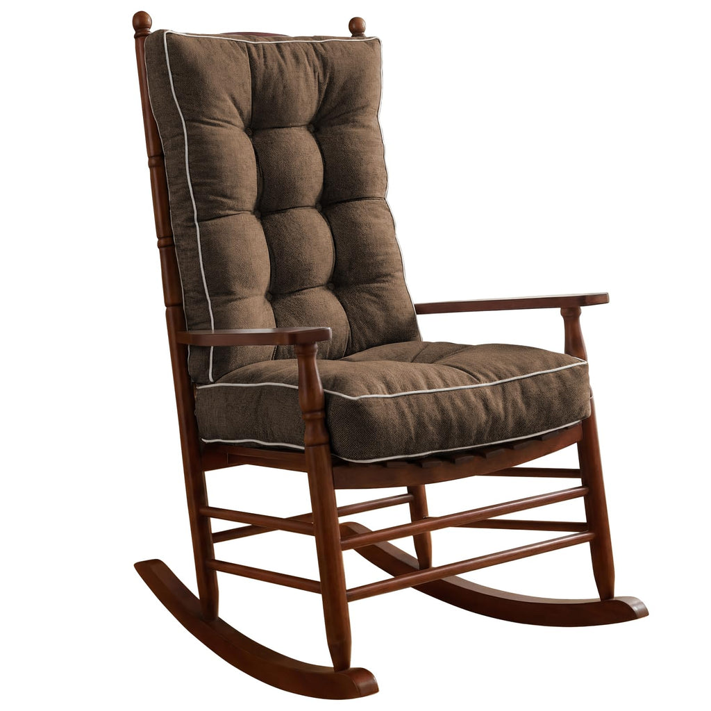 Jumbo Rocking Chair Cushion with Memory Foam for Outdoor/Indoor, Set of Thicken Seat & Back Chair Cushions with