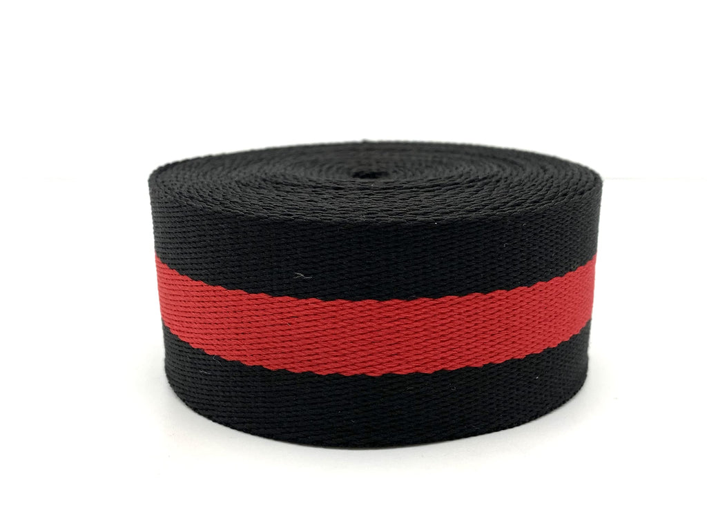 Stripe Webbing Ribbon 1 1/2 inch (38mm) Polyester-Cotton Blend Strap Replacement 5 Yards ZE87