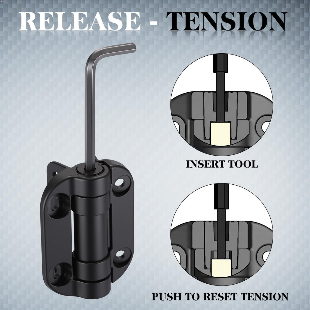 2 Pack Self Closing Gate Hinges 3.5 inch Self-Aligning Heavy Duty Spring Hinges Adjustable Tension Pool Safety for