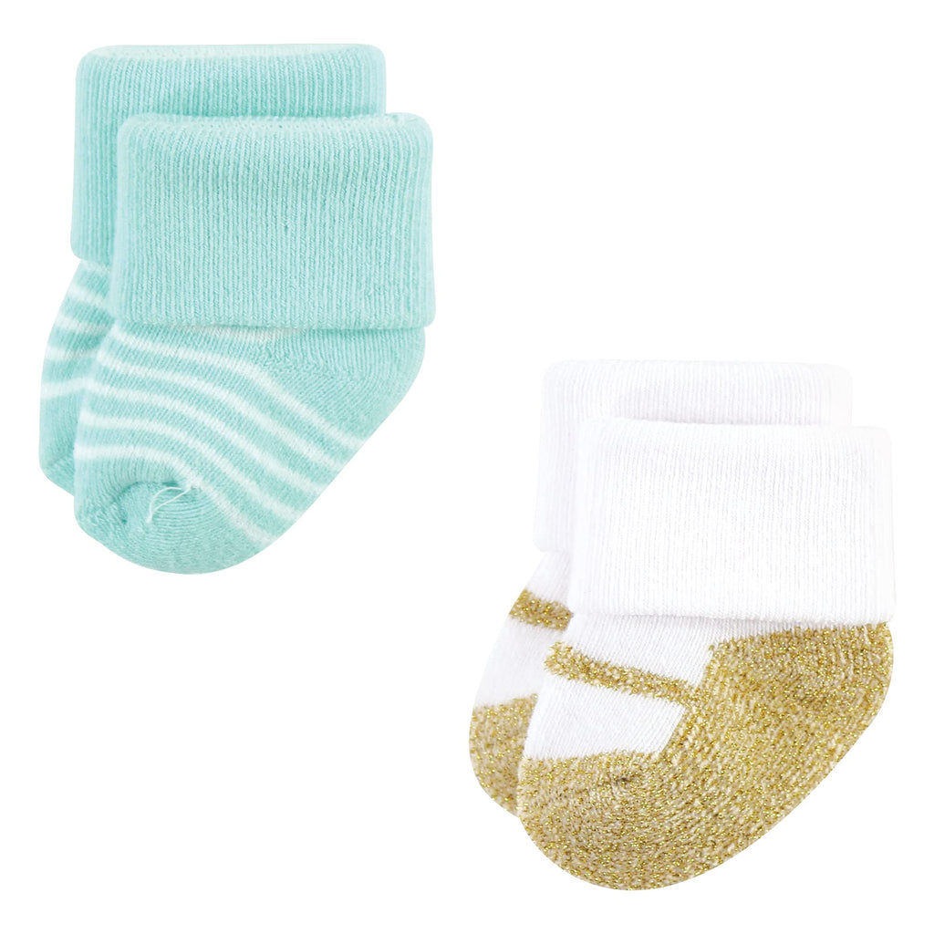 Unisex Baby Newborn Socks, Coral Sparkle