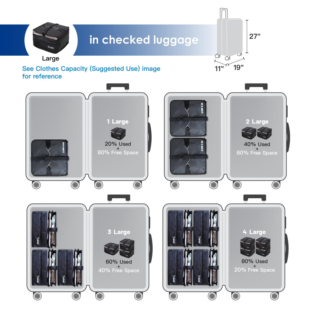 Fusion Stow-N-Go Hanging Travel Shelves, Packing Organizer for Luggage. Carry on Closet for Suitcase. Expandable