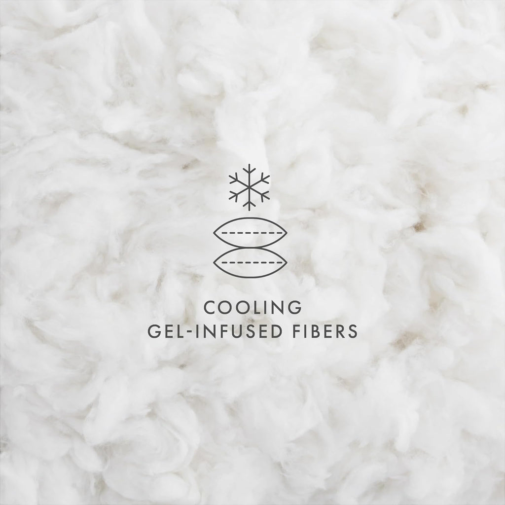 Cooling Gel Queen Pillows Set of 2-100% Cotton Cover, Soft Gel-Fiber Filling, Bed Pillows for All Sleepers, Odorless