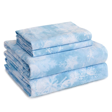 King Size 100% Cotton Flannel Sheet Set, Heavy-Duty Fluffy Flannel Design 4 Pieces, Thermal Lock Technology, 16 inch