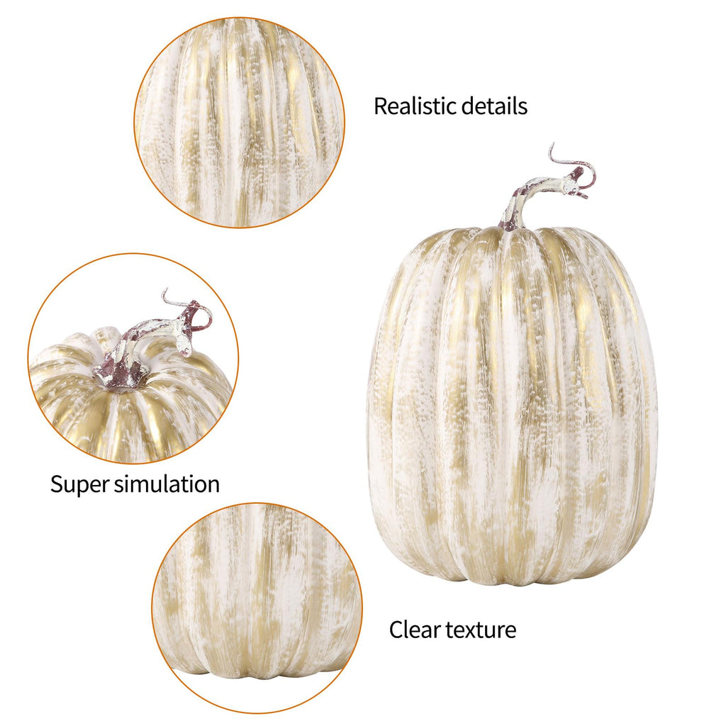 8 Inch Large Artificial Pumpkins DIY White Decorative Foam Pumpkins Cute Fake Pumpkins for Hallween Autumn Harvest