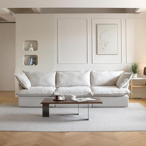 122.82" Cloud Couch Sectional for Living Room, Modular 3 Seats Sofas, Convertible Sectional Couches, Cushion Covers Removable, Two Corners and One Middle Sofa for Living Room (Beige) A124-B0DG8Q8XZL
