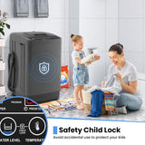 2.8 Cu.ft Portable Washer, 20 lbs Capacity Full Automatic Washing Machine with Drain Pump, 10 Wash Programs & LED