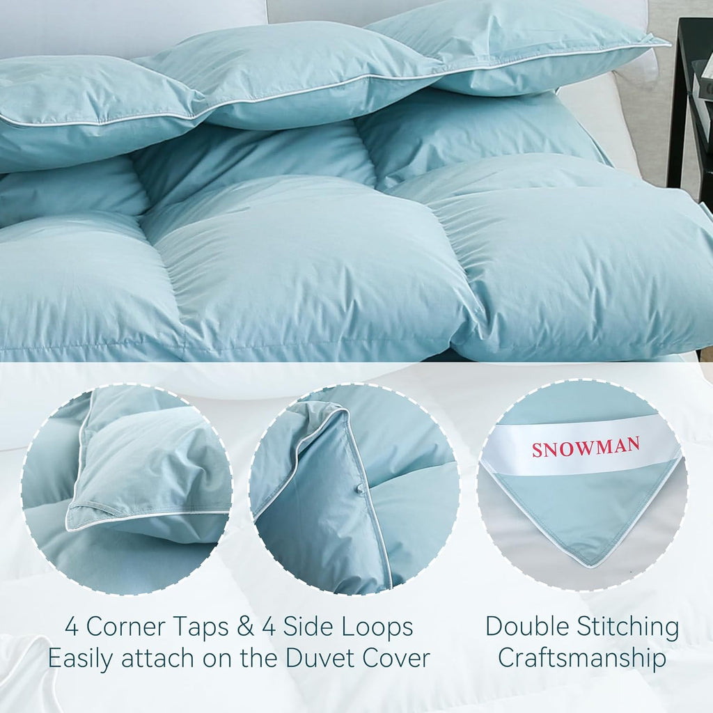 Premium Down Comforter Queen, Luxurious All Season Duvet Insert with Cotton Blended Fabric