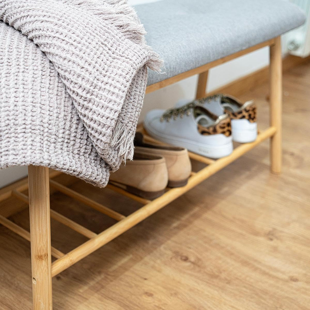 Shoe Cabinet, Bamboo Wood, Brown, 90x30x45 cm