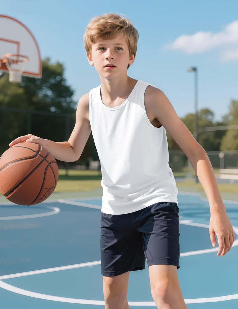 Boys Tank Tops Cotton Undershirts Kids Athletic Sleeveless Shirt