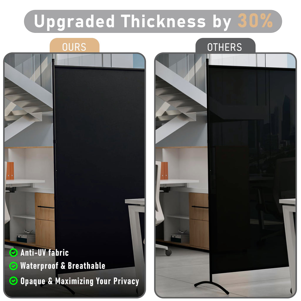 2 Panel Large Room Divider, Folding Privacy Screens for Room Partition, Black