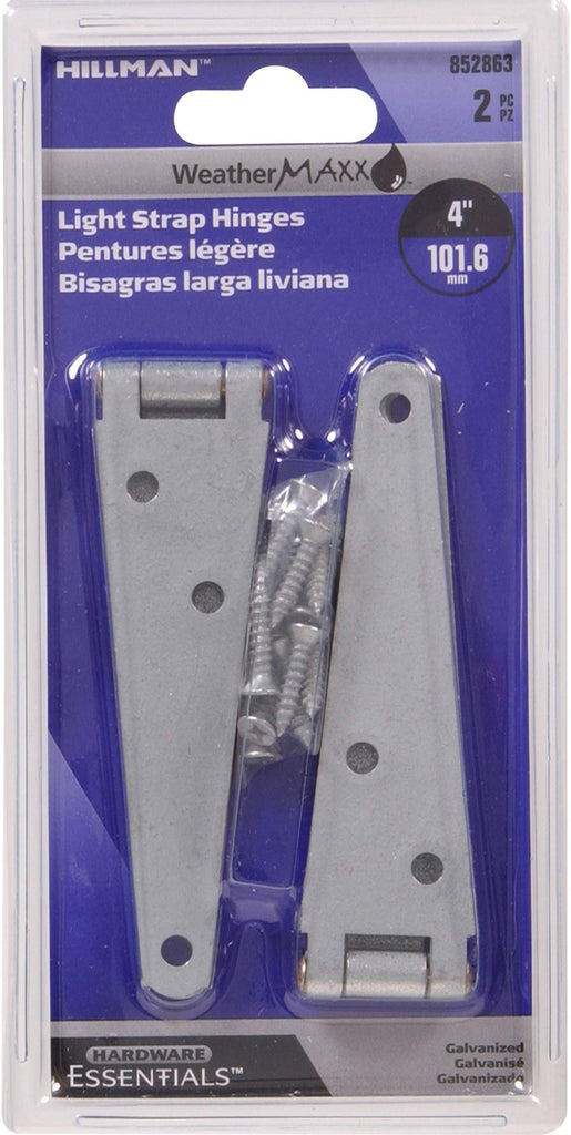 Light Strap Hinge Galvanized 4-Inch"- 2 Pack 852863