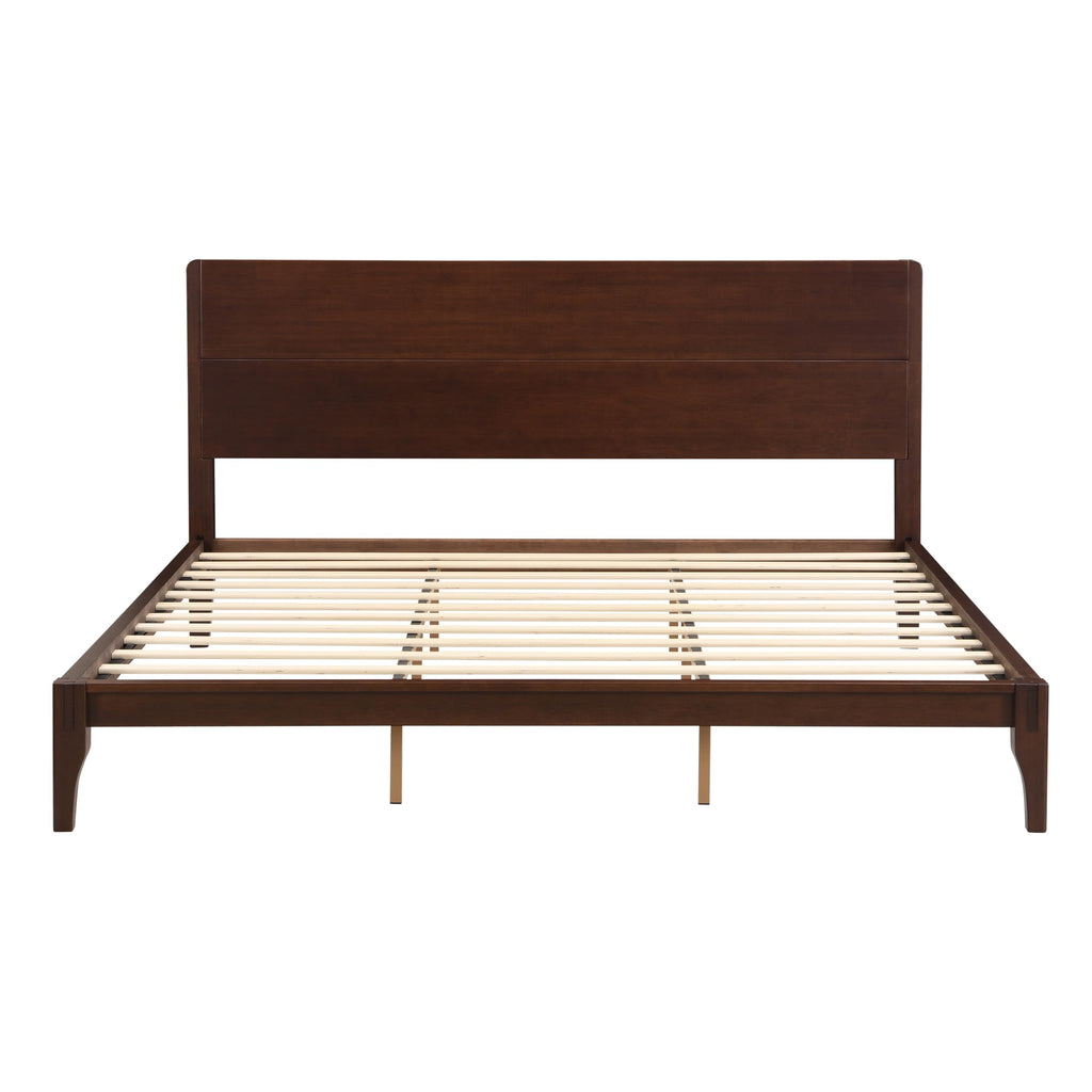 Bamboo King Size Platform Bed with Under-Bed Storage Space and Wood Slat Metal Support, No Box Spring Needed, Easy