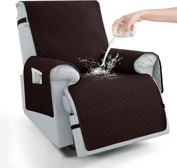 100% Waterproof Recliner Chair Covers 23.6'', Non Slip Recliner Chair Protector Washable Recliner Covers with Pocket