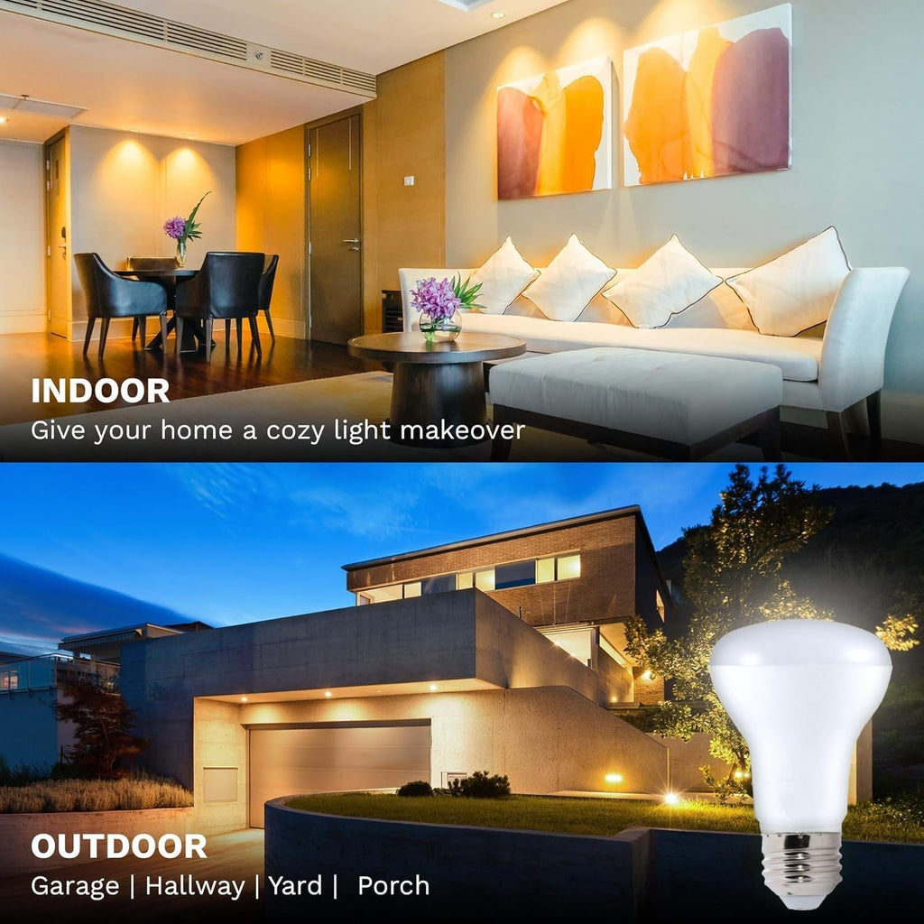 LED R20 Recessed Can Light Bulbs 7.5W (50W Equivalent) 525 Lumen 3000K Soft White Dimmable E26 Medium Base UL Listed