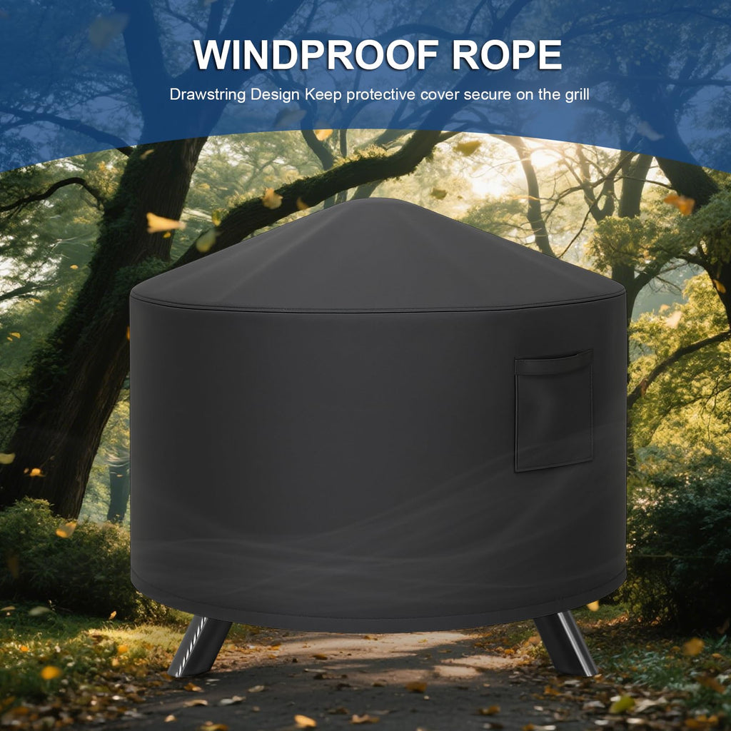 34" Round Fire Pit Cover - Waterproof 600D Outdoor Protection