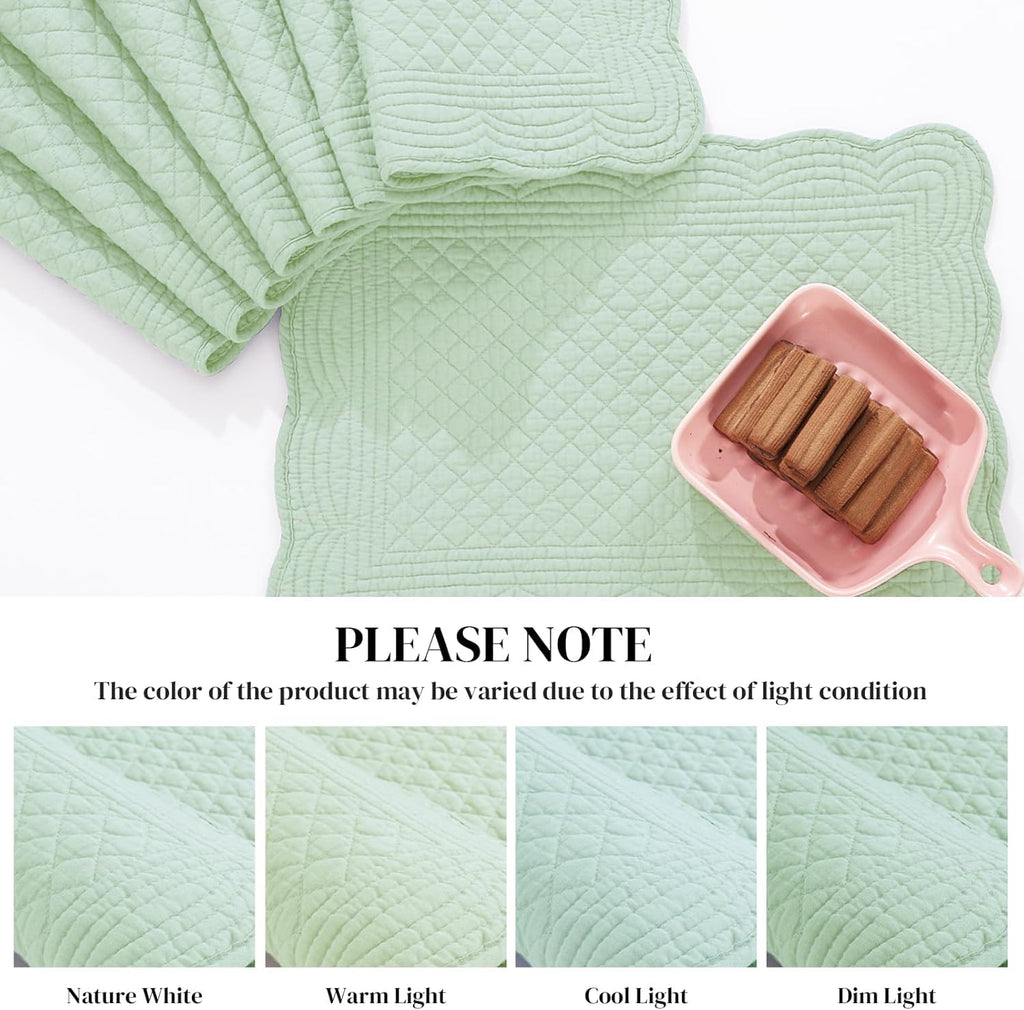 Quilted Placemats Set of 4 Washable-Rectangular Placemats Table-100% Cotton Fabric Rectangular Table Mats-Cotton