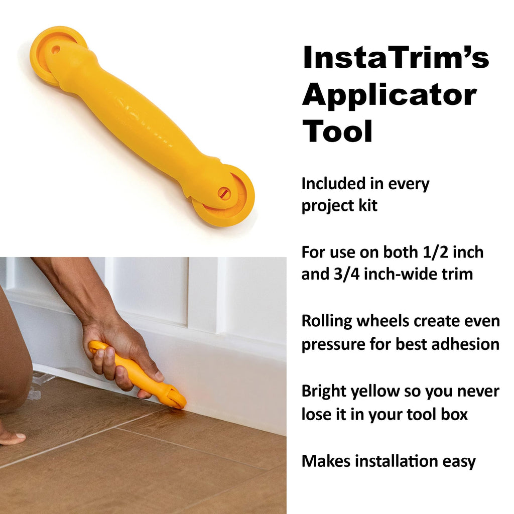 The Original Flexible Trim Applicator Tool, for 1⁄2 inch and 3⁄4 inch , Self Adhesive, Peel and Stick Corner Molding