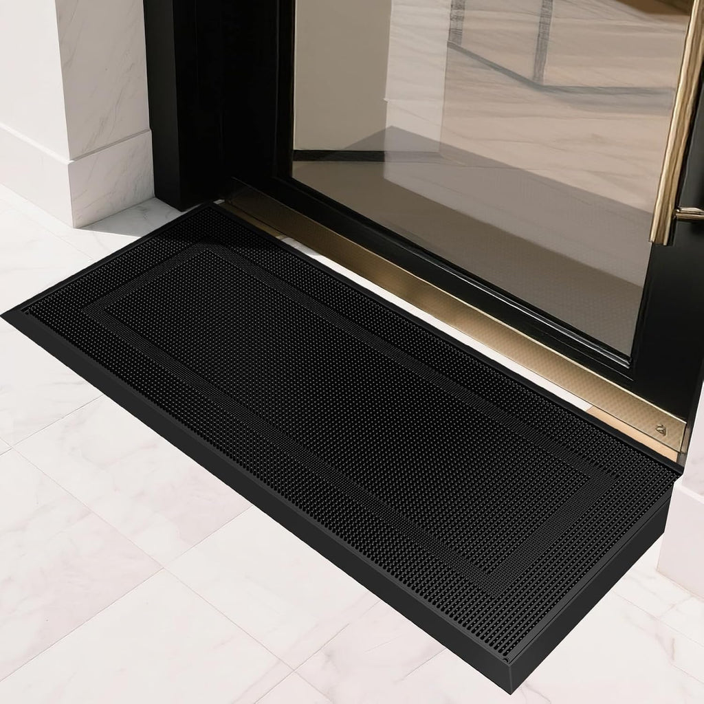 Front Door Mat Outside Entrance, 36" x 24" Heavy Duty Rubber Outdoor Mats Enlarged , Welcome Matt Outdoor, Dirt