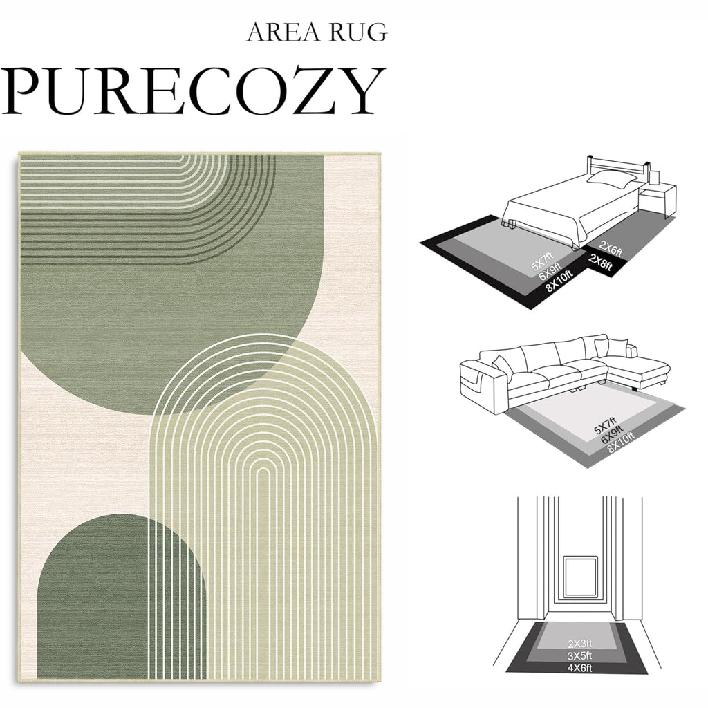 Boho Runner Rug Kitchen Bedroom, Green