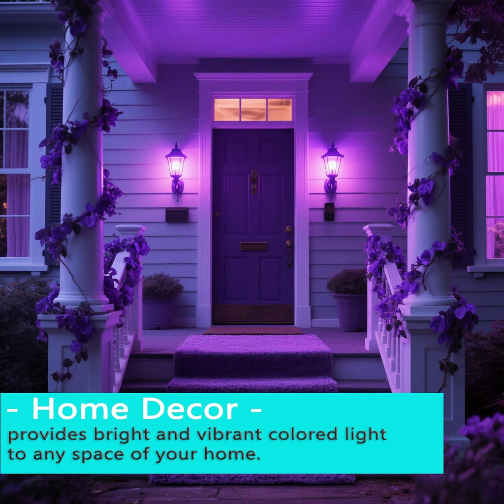 LED Purple Light Bulbs, A19 9W(60W Equivalent), E26 Base for Party