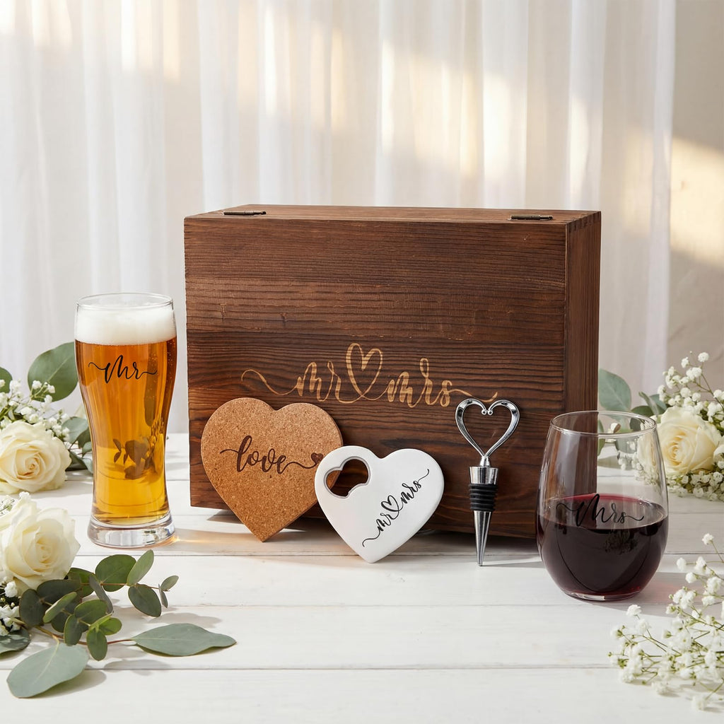 7 Pcs Bridal Shower Gifts for Couples Bride and Groom Wedding Gifts