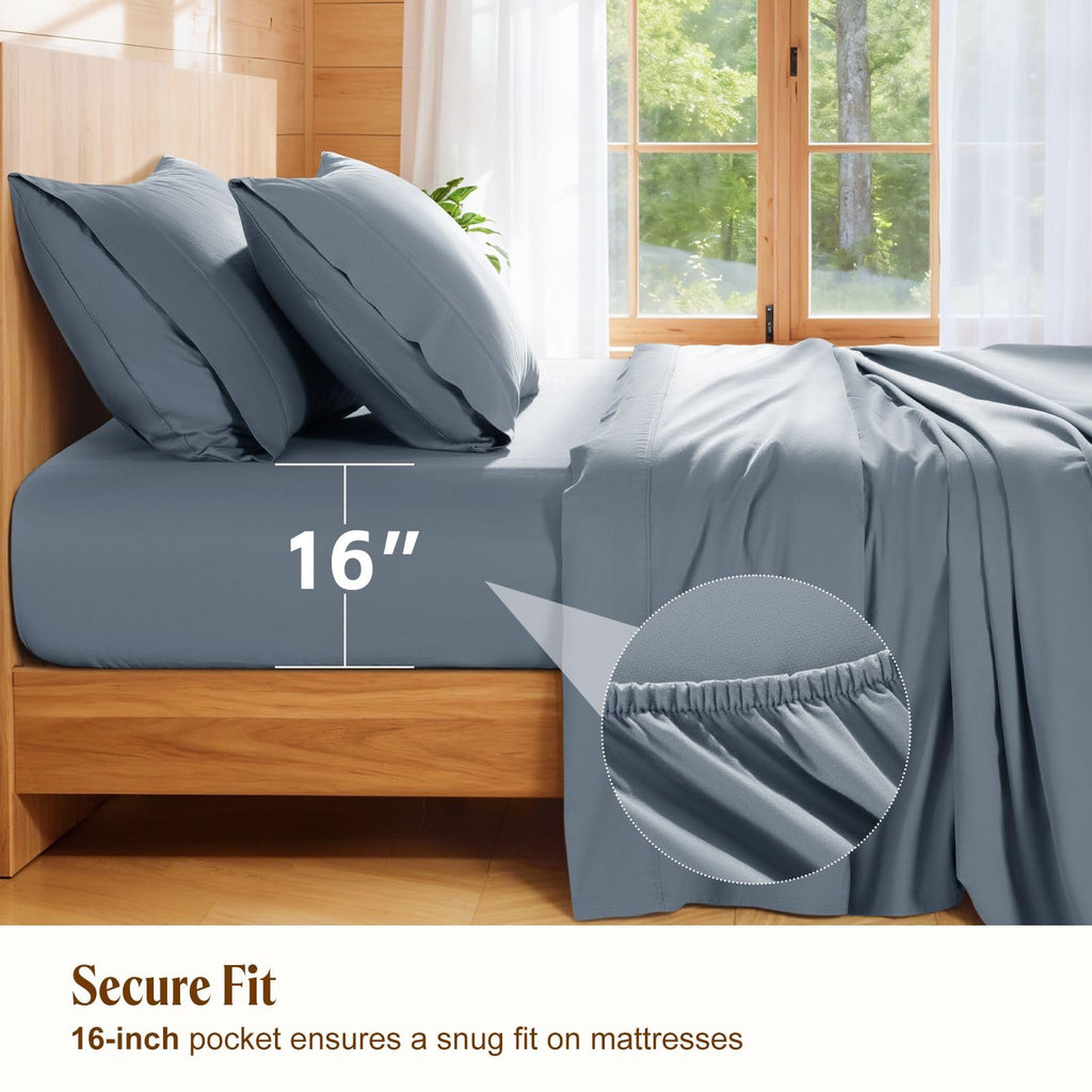 100% Egyptian Cotton King Sheets Set, 1800 Thread Count, 4PC