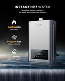 Tankless Water Heater Propane, 140, 000 BTU Indoor Installation Up to 6.8 GPM