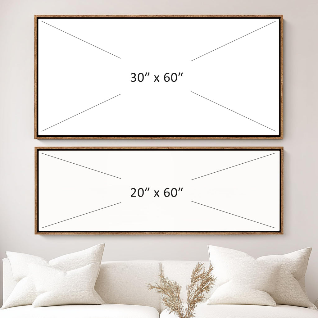 Extra Large Framed Wall Art Canvas Print - Retro Bauhaus Geometric Mid Century - Contemporary Artwork Bedroom Office