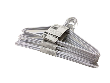 Set of 30 Wire Hangers Galvanized Steel Metal Coat Clothes Hangers with Plastic Coating White Color 16" (40.5Cm) Wide
