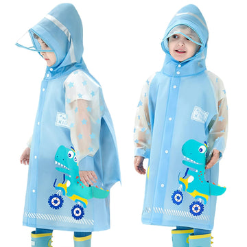 Kids Raincoats for Girls Boys Waterproof Rain Jacket Cartoon Dinosaur Children Toddler Rain Wear Children Rain Poncho