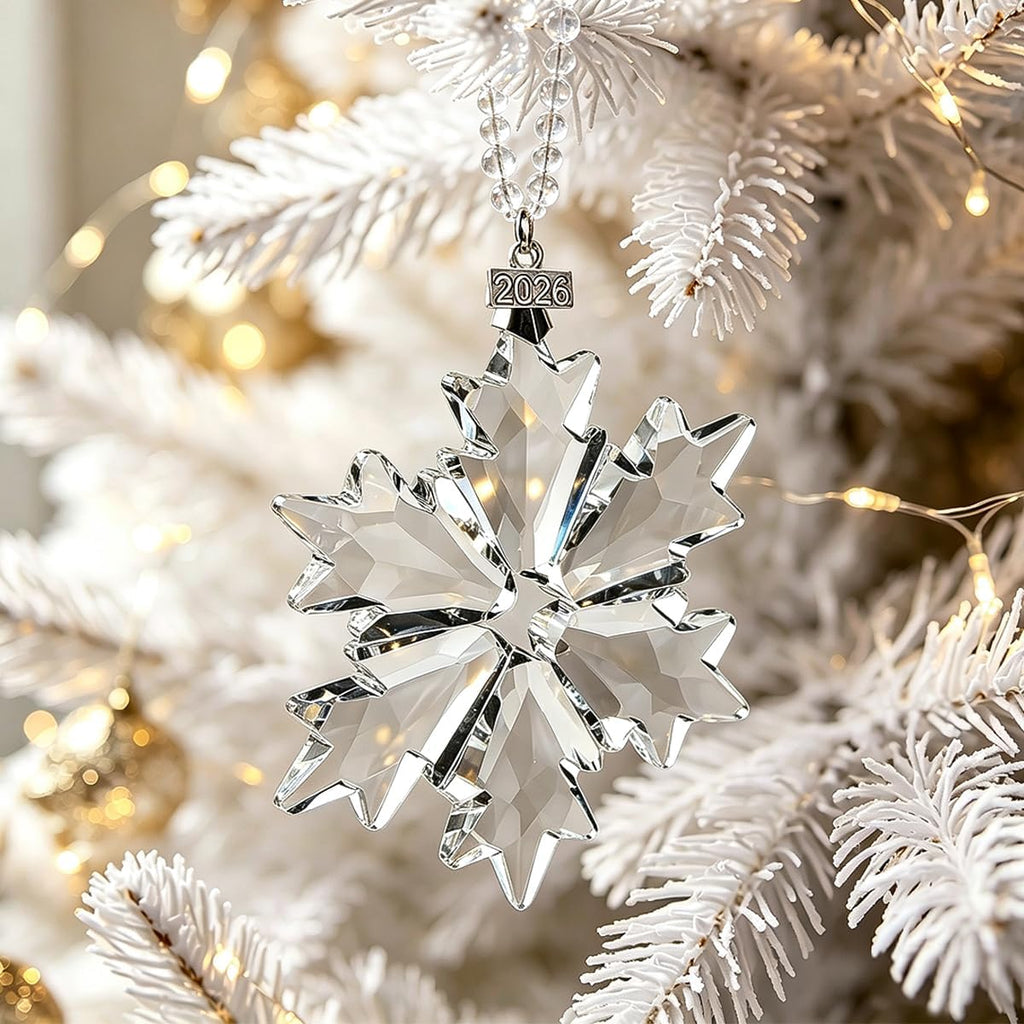 Crystal Snowflake Christmas Ornaments 2026, Beautiful Glass Star Ornaments