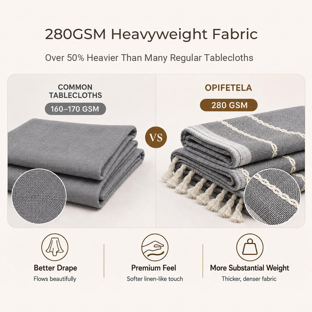 Waterproof Outdoor Rectangular Tablecloth, Gray Stripe, 55 x 86 Inch