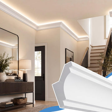 6 Pcs Ceiling LED Crown Molding Trim Decorative with LED Duct Kit